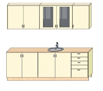 Схема модулей кухни 2 метра