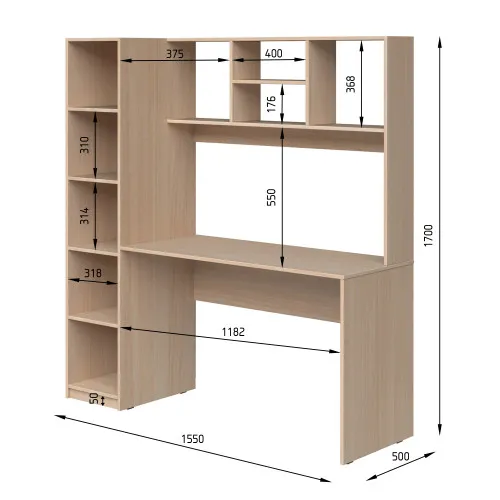 Стол письменный СП11 1700х1550х500 мм ДСП Белый