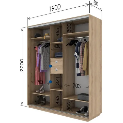 Шкаф-купе Garant ШК1900х600х2200 мм