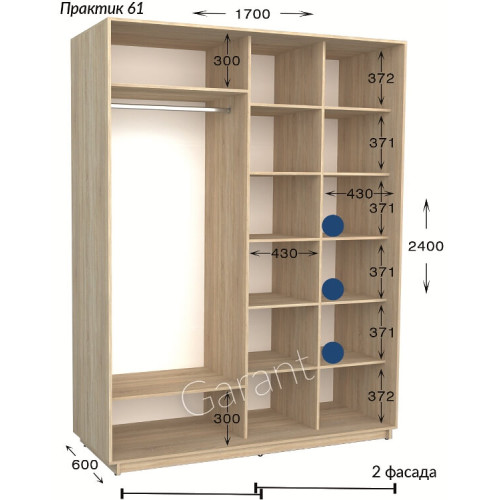 Шкаф-купе Garant Практик 61