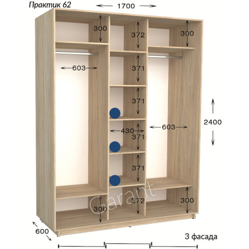 Шкаф-купе Garant Практик 62
