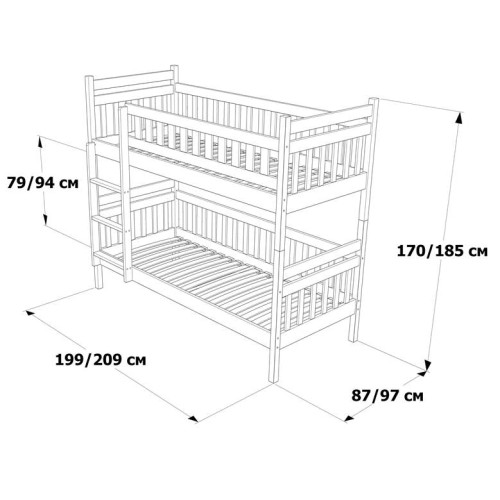 Двох'ярусне ліжко Том і Джеррі 0,8