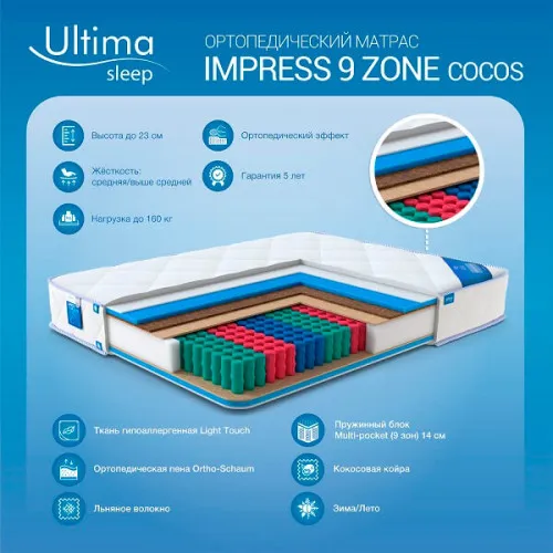 Матрац Impress 9 zone cocos