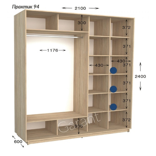 Шафа купе Практик 94/4