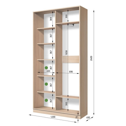 Шафа купе S Line ШК 1.1 (1200х450х2400)