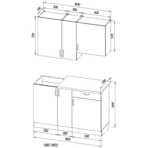 Кухня Віант Uno 1,4