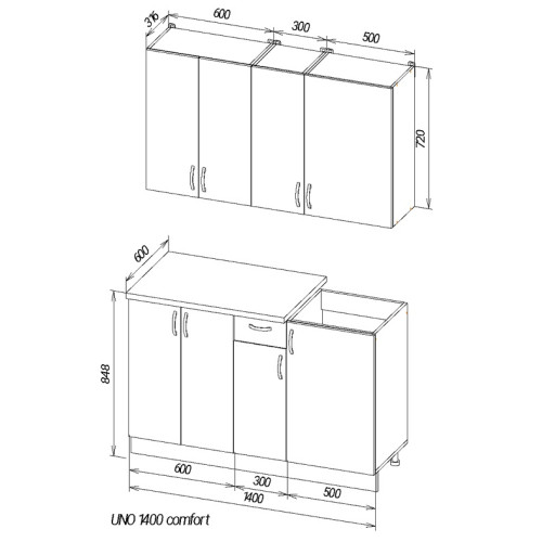 Кухня Віант Uno 1,4 Comfort