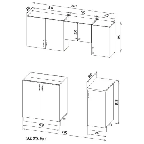 Кухня Виант Uno 1,8 Light