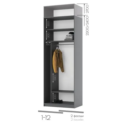 Шкаф-купе Neo 1200х600х2400 мм 1-12