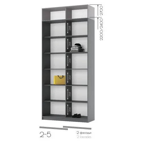 Шкаф-купе Neo 1400х450х2400 мм 2-5