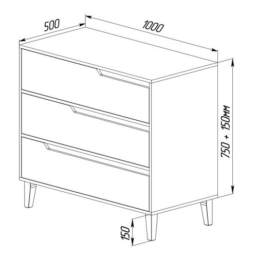 Комод Wood 3Ш