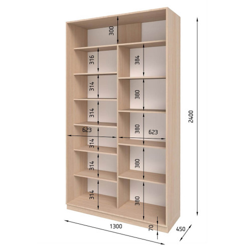 Шкаф-купе S Line ШК 2.2 (1300х450х2400)