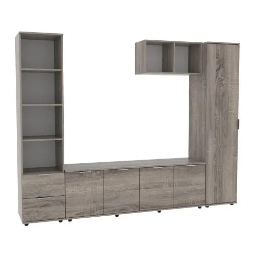 Стенка в гостиную Ketrin-2, Дуб Сонома Трюфель, 2440х425х1880