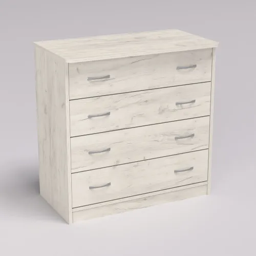 Комод Диана №1, Дуб Крафт Белый, 800/440/800