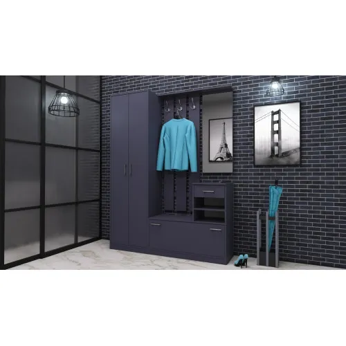 Прихожая Соло-3, Антрацит, 1600/400/2100