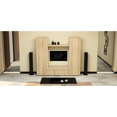 Стенка в гостиную под ТВ Эхо-4, Дуб Сонома, 2160х420х1850