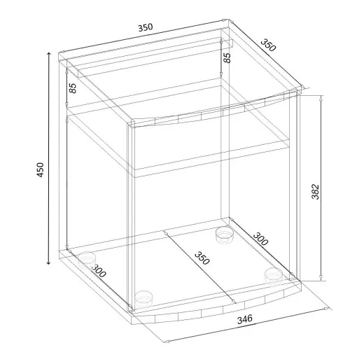 Тумба прикроватная V-3, Дуб Аппалачи, 350/350/450