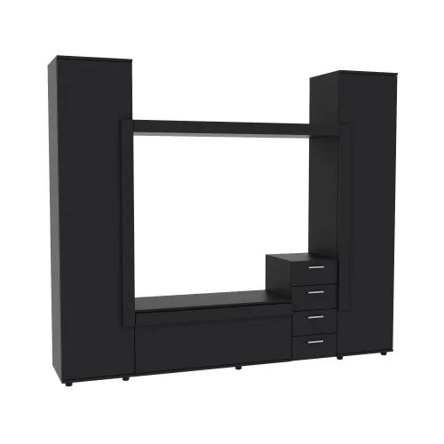 Стенка в гостиную под ТВ Эхо-2, Антрацит, 2160х420х1850