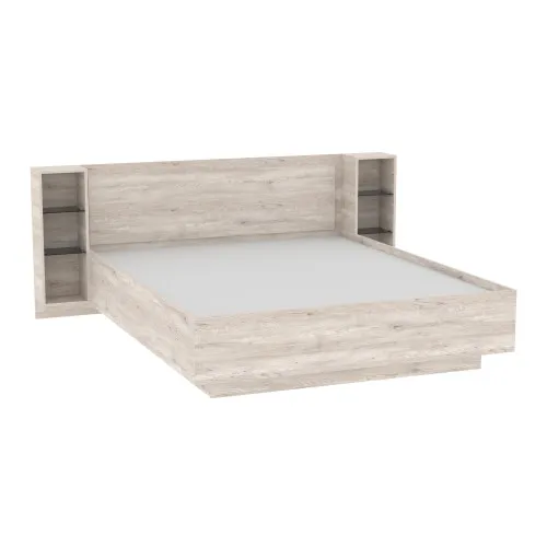 Кровать Кристалл №1 двуспальная, Самоа Дымчатый, 2035х1976х850