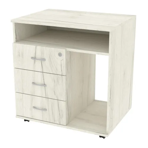 Тумба офисная ТМО-4, Дуб Крафт Белый, 700/520/760