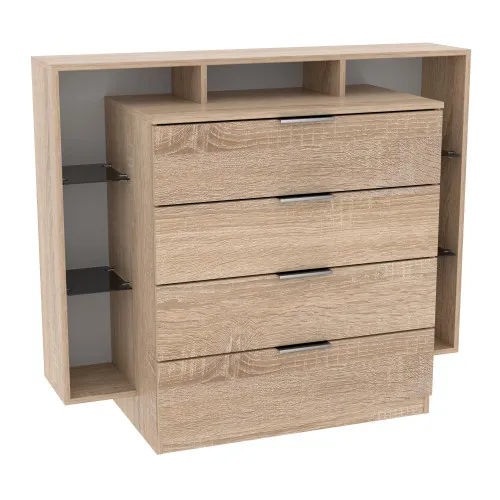 Комод Кристал, Дуб Сонома, 1200/450/1000