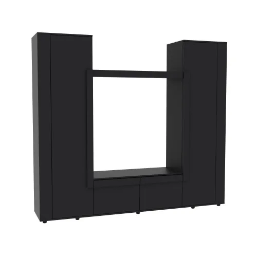 Стенка в гостиную под ТВ Эхо-4, Антрацит, 2080х420х1850