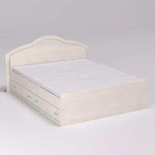 Кровать Диана двуспальная с 2-мя ящиками, Дуб Шамони Светлый, 2048х1410х1030