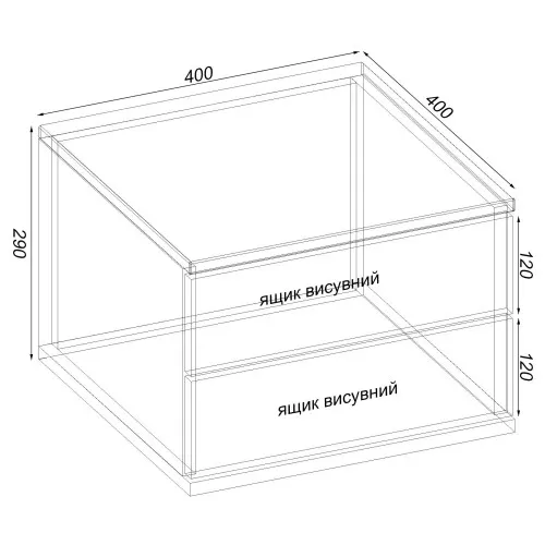 Тумба навесная прикроватная Кристалл, Дуб Сонома, 400/400/290