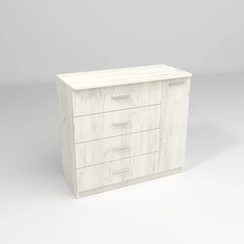 Комод Сабрина №2, Дуб Крафт Белый, 1100/500/1000