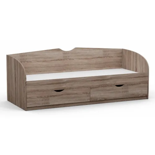 Кровать односпальная L-10, Дуб Сонома Трюфель, 2030х934х766