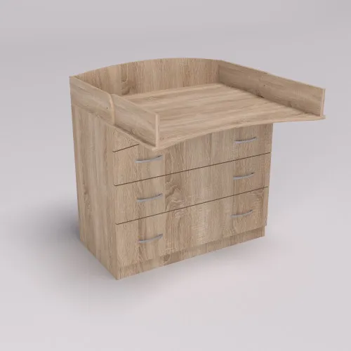 Комод пеленальный №2, Дуб Сонома, 864/465/916