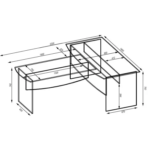 Стіл для переговорів Лідер, Бетон, 1800/2220/760