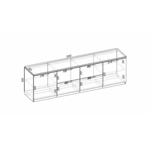 Тумба TV №6, Дуб Шамони Светлый, 2000/420/600