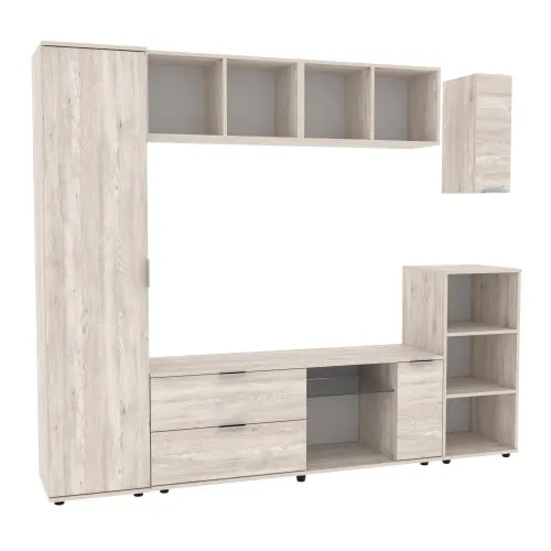 Стенка в гостиную Ketrin-1, Самоа Дымчатый, 2240х425х1880