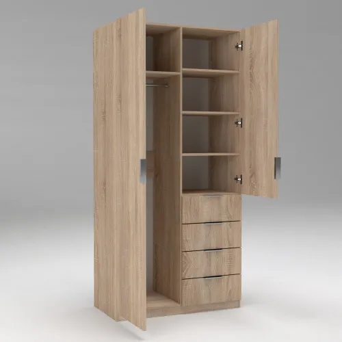 Шкаф Кристалл 1, Дуб Сонома, 1000х520х2100