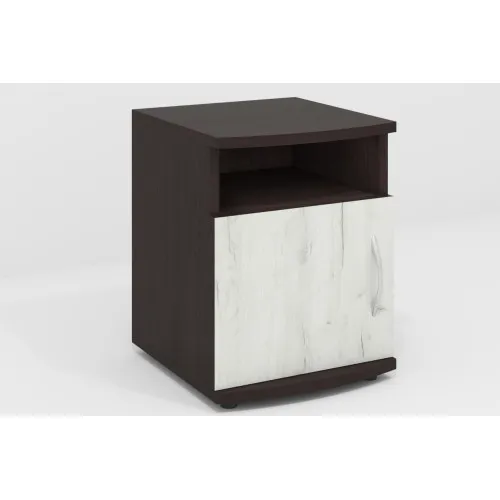 Тумба прикроватная V-2, Венге Магия/Дуб Крафт Белый, 350/350/450