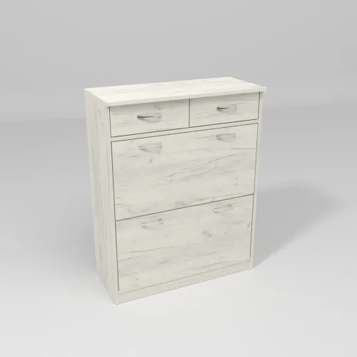 Тумба для обуви №4, Дуб Крафт Белый, 800/350/1010