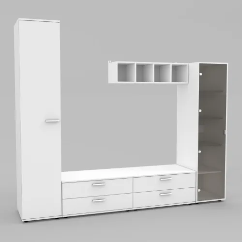 Стенка в гостиную Hugo-4, Белый, 2480х520х2120