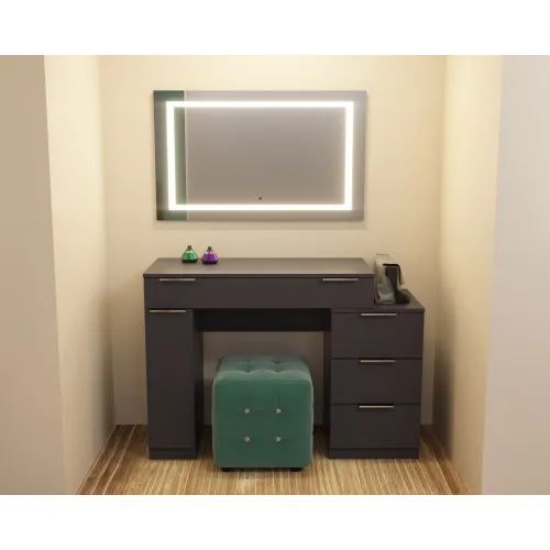 Стол туалетный Трюмо Кристалл, Антрацит, 1200/452/847