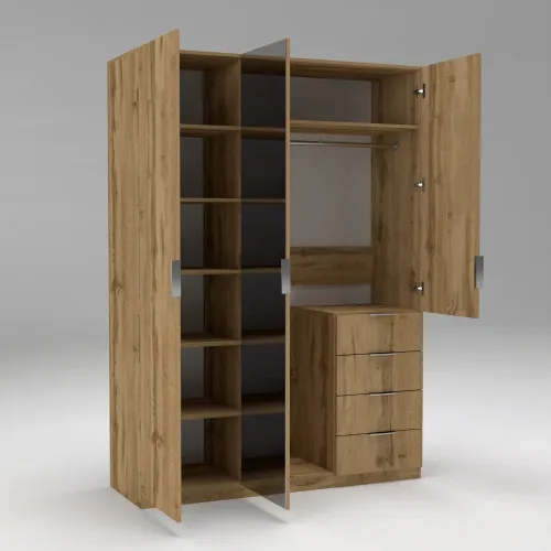 Шкаф Кристалл 2, Дуб Аппалачи, 1500х520х2100