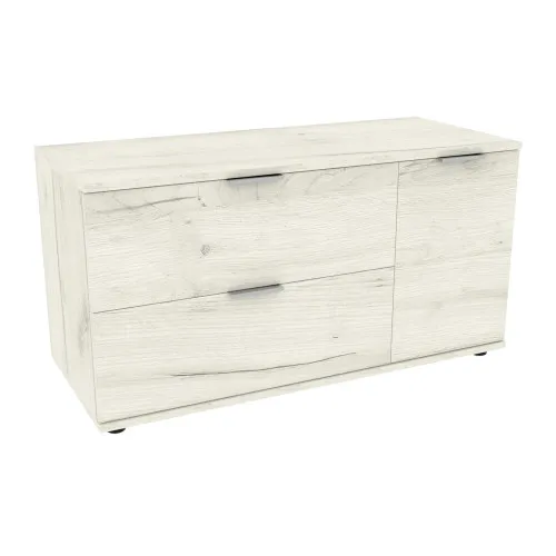 Тумба-комод в гостиную К-11, Дуб Крафт Белый, 1000/425/530