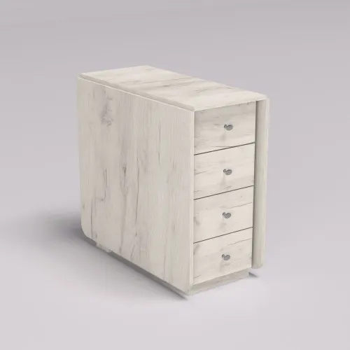 Стіл-тумба №5 Комбі, Дуб Крафт Білий, 380х800х750