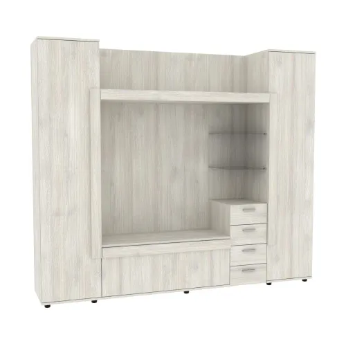 Стенка в гостиную под ТВ Exo-1, Дуб Шамони Светлый, 2160х420х1850