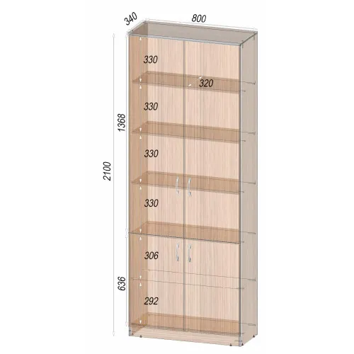 Шкаф ОШК-1, Белый, 800/340/2100