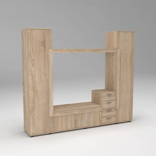 Стенка в гостиную под ТВ Эхо-2, Дуб Сонома, 2160х420х1850