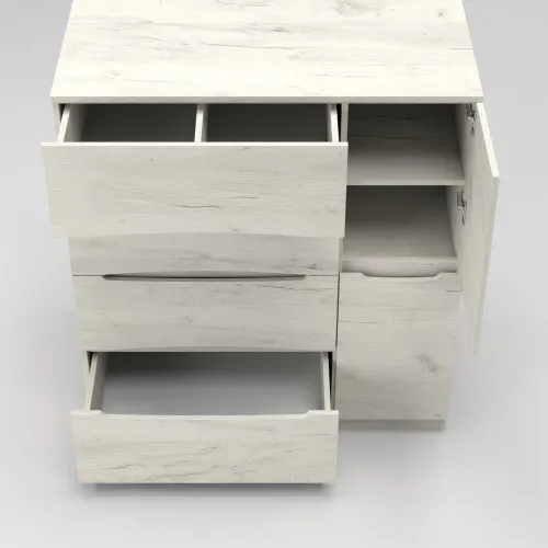 Комод Дельта №2, Дуб Крафт Білий, 1090/610/1200