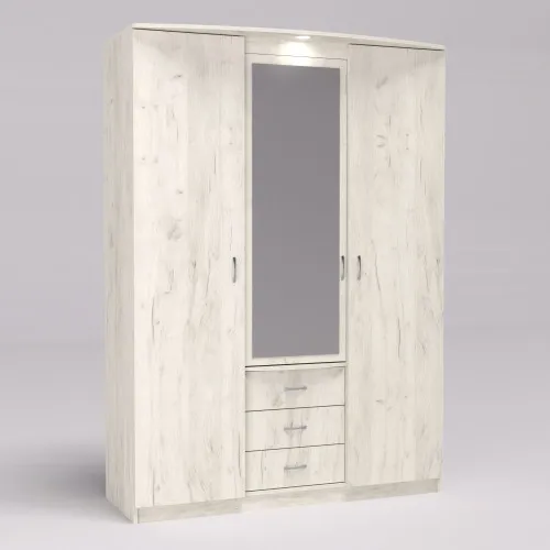 Шкаф Диана, Дуб Крафт Белый, 1500х650х2100