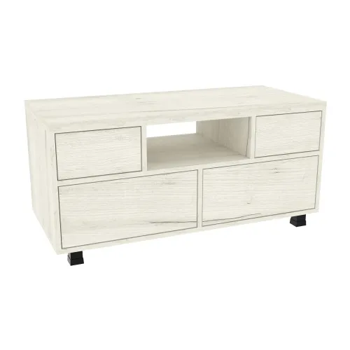 Тумба TV №2, Дуб Крафт Белый, 1000/500/556