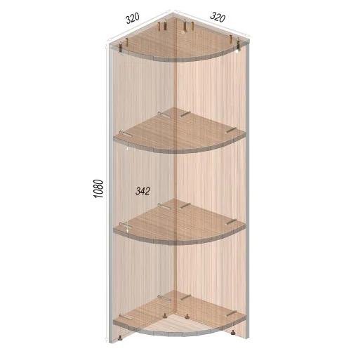 Тумба офисная ОКМ-1 угловая, Венге Магия, 320/320/1080