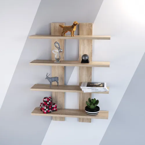 Полка навесная П-4, Дуб Сонома, 600/120/800